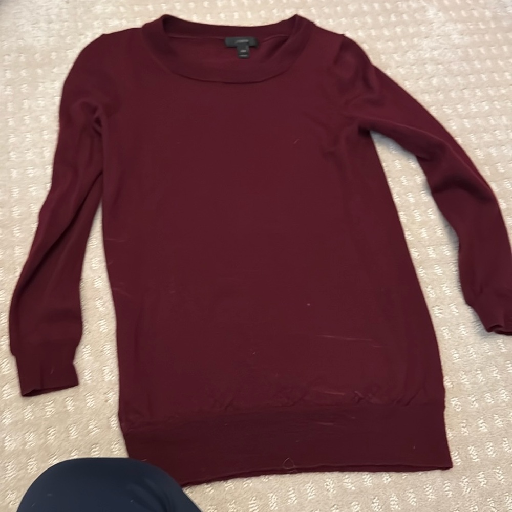 J.Crew maroon crewneck sweater